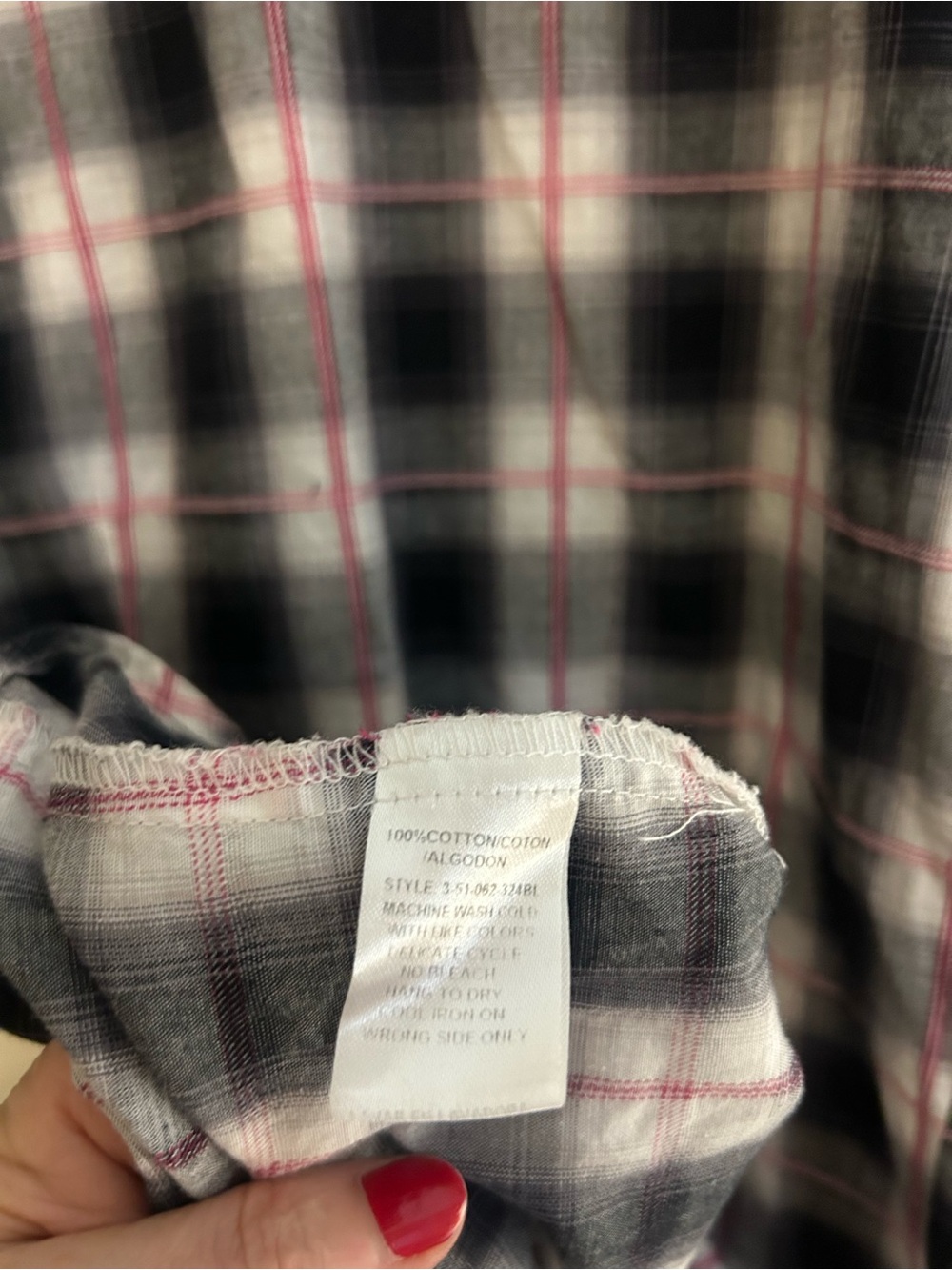 Roper Black, White & Pink Plaid Short-Sleeve Western Shirt - Picture 4 of 4